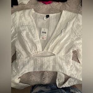 Windsor Ivory Textured Long Sleeve Top